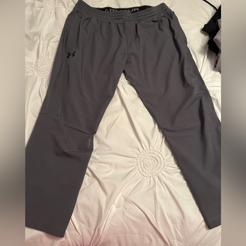 Gray Under Armour Windbreaker Pants